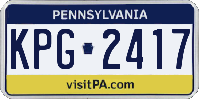 PA license plate KPG2417