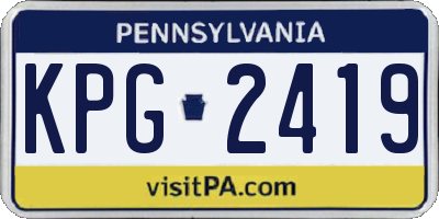 PA license plate KPG2419