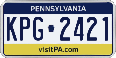 PA license plate KPG2421