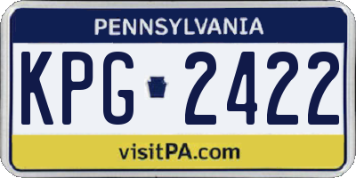 PA license plate KPG2422