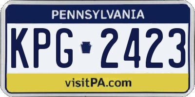 PA license plate KPG2423