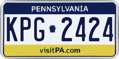 PA license plate KPG2424