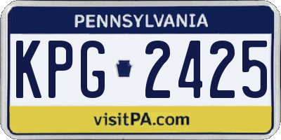 PA license plate KPG2425