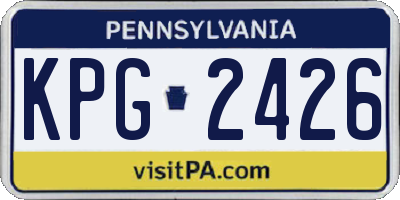 PA license plate KPG2426