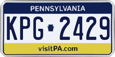 PA license plate KPG2429