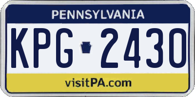 PA license plate KPG2430