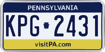 PA license plate KPG2431