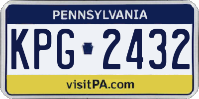PA license plate KPG2432