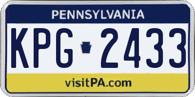 PA license plate KPG2433