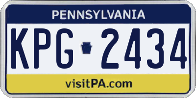 PA license plate KPG2434