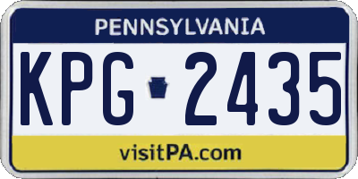 PA license plate KPG2435
