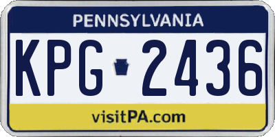 PA license plate KPG2436