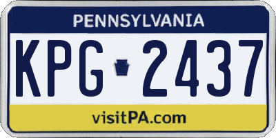 PA license plate KPG2437