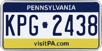 PA license plate KPG2438