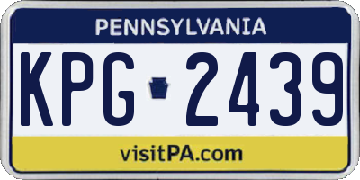 PA license plate KPG2439