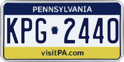 PA license plate KPG2440