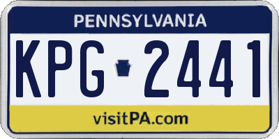 PA license plate KPG2441