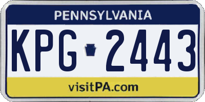 PA license plate KPG2443