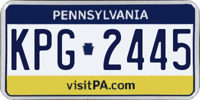 PA license plate KPG2445