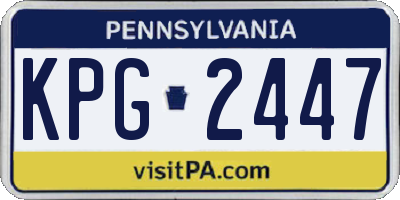 PA license plate KPG2447