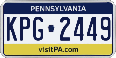 PA license plate KPG2449