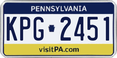 PA license plate KPG2451