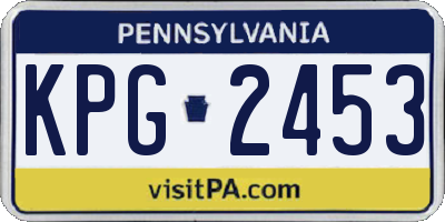 PA license plate KPG2453