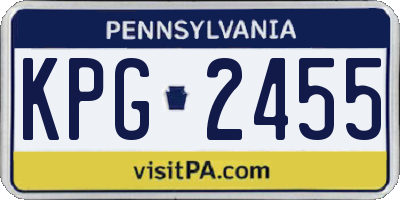 PA license plate KPG2455