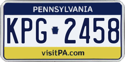 PA license plate KPG2458