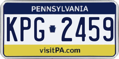 PA license plate KPG2459