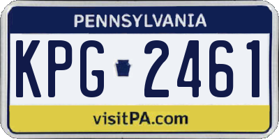 PA license plate KPG2461
