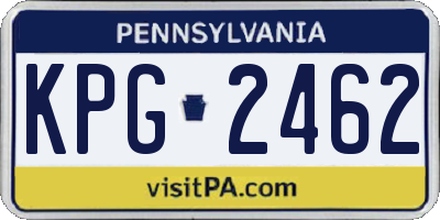 PA license plate KPG2462