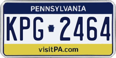 PA license plate KPG2464