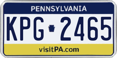 PA license plate KPG2465