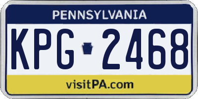 PA license plate KPG2468