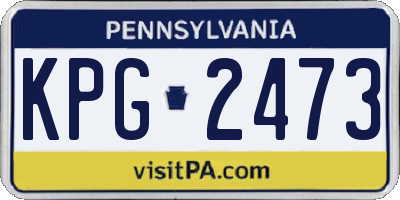 PA license plate KPG2473