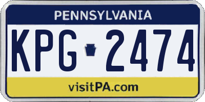 PA license plate KPG2474