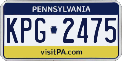 PA license plate KPG2475