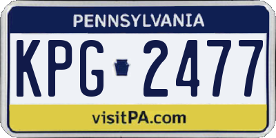 PA license plate KPG2477