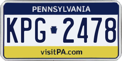 PA license plate KPG2478