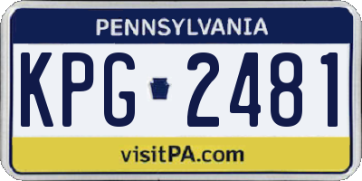 PA license plate KPG2481