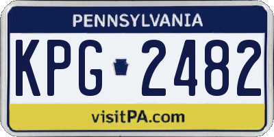 PA license plate KPG2482