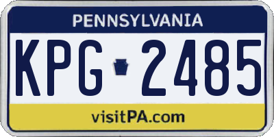 PA license plate KPG2485