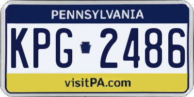 PA license plate KPG2486