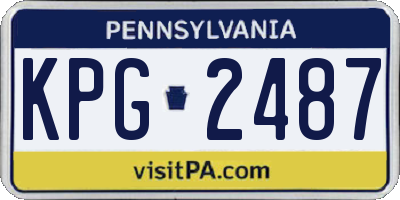 PA license plate KPG2487