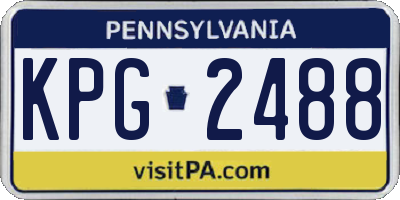PA license plate KPG2488