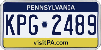 PA license plate KPG2489