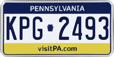 PA license plate KPG2493