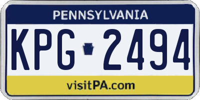 PA license plate KPG2494