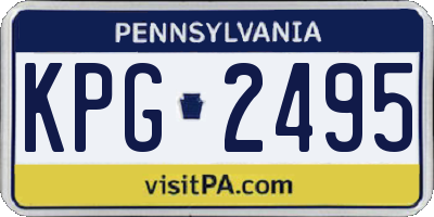 PA license plate KPG2495